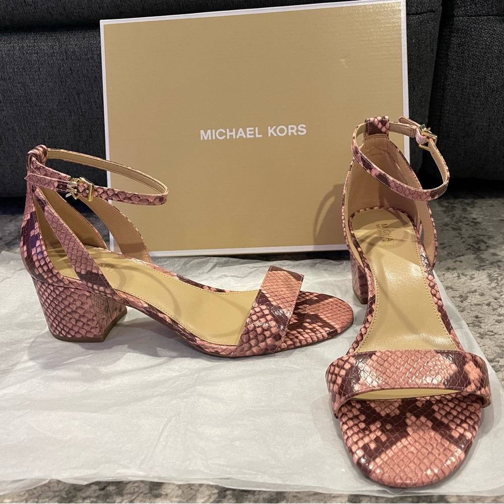 Michael Kors snake embossed leather sandal - Picture 3 of 5
